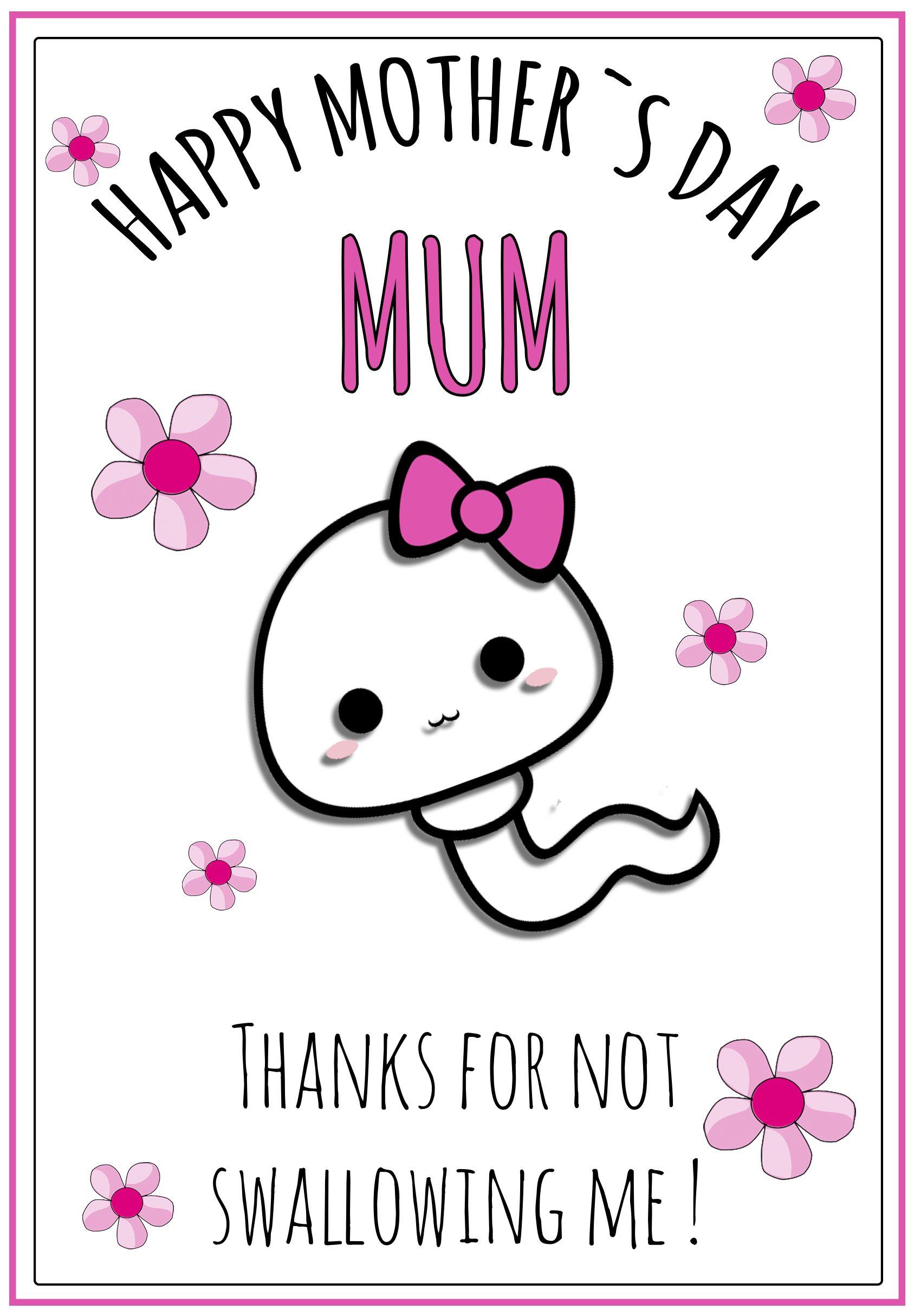 Personalised Cute Sperm Rude and Funny Mother`s Day Card