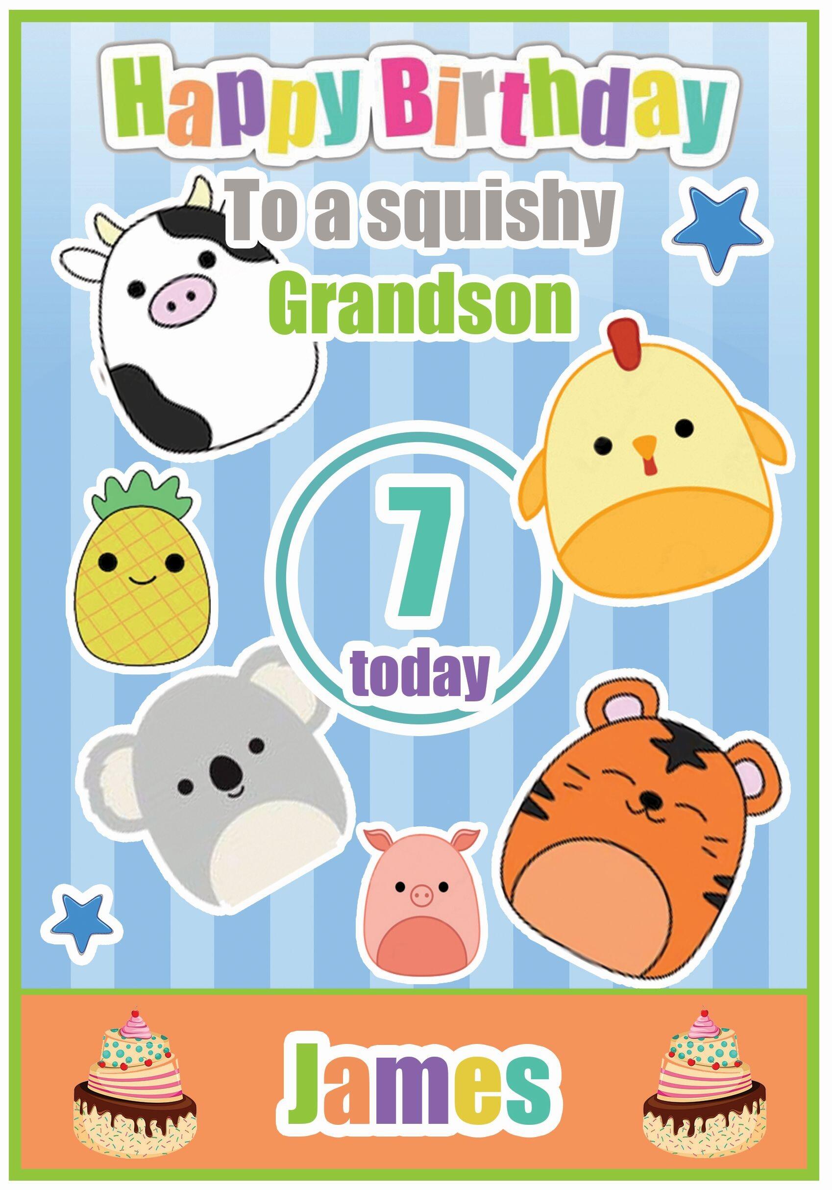 Squishmallow Birthday Card Boy Design