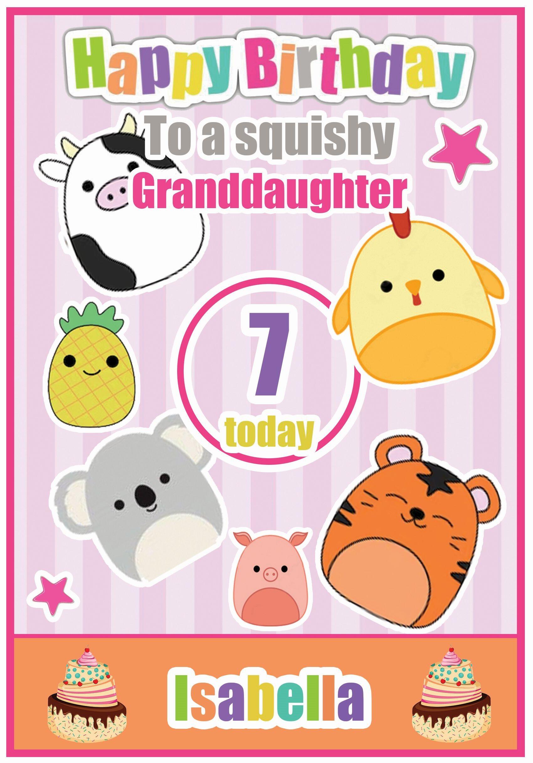 Squishmallow Birthday Card Girl Design