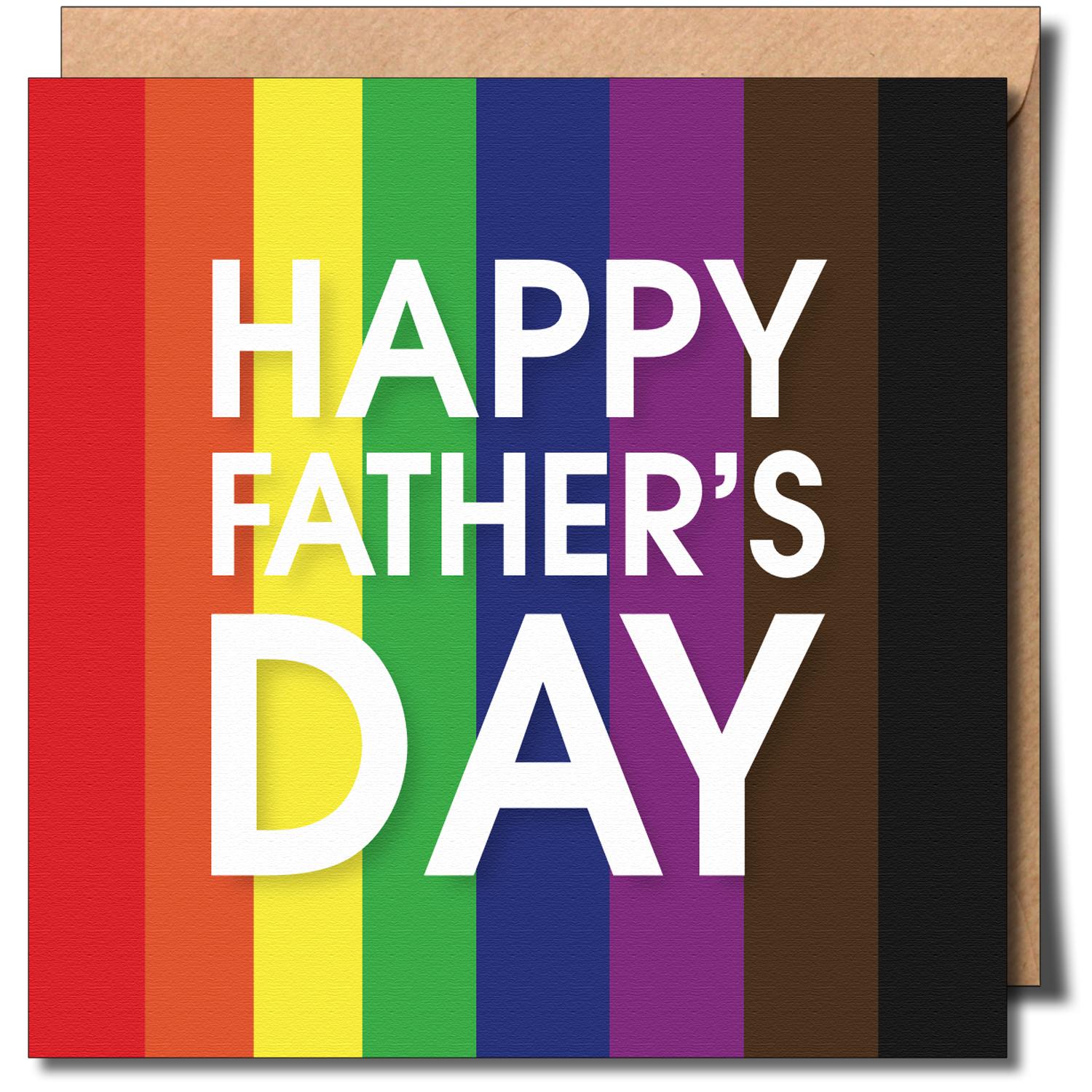 Happy Fathers Day Gay Lgbtq Inclusive Colours 