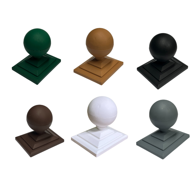 6 different Plastic Ball Finial and Post Cap