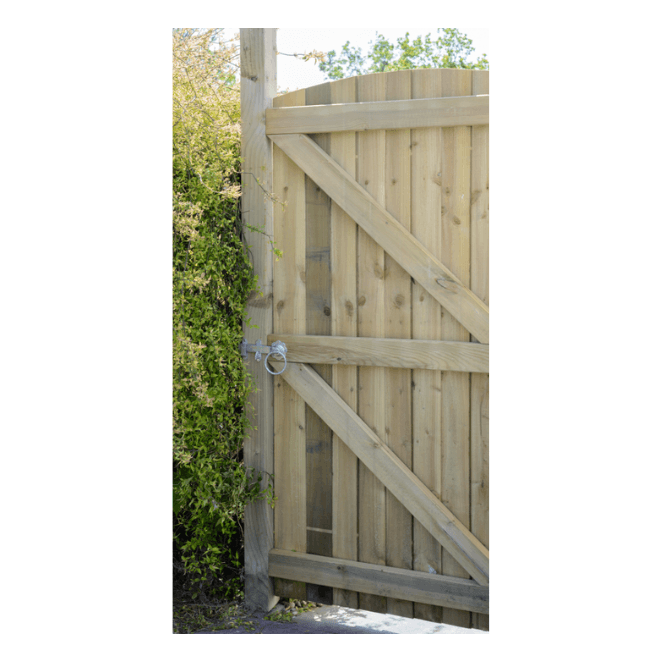 arched feather edge gate