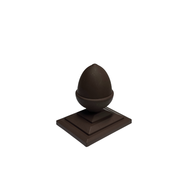 Brown Acorn finial and cap