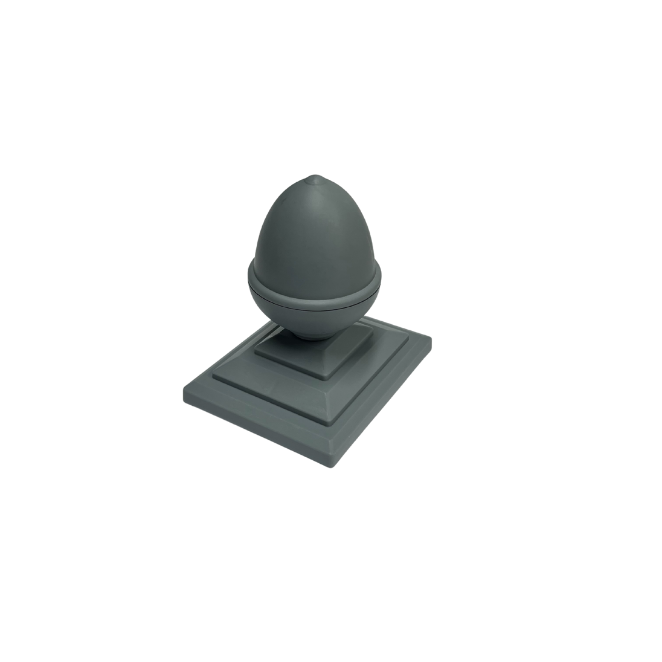 Grey Acorn finial and cap