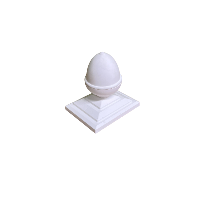 White Acorn finial and cap