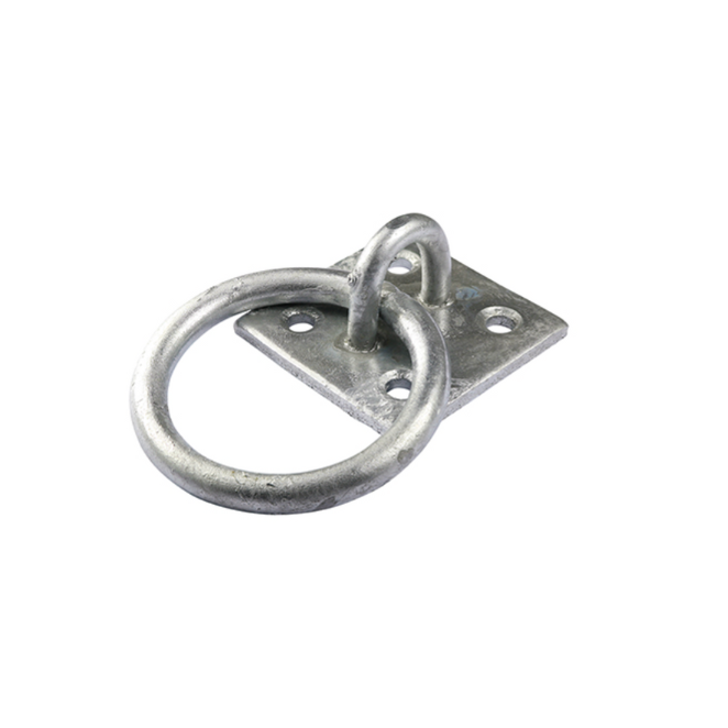 Galvanised ring on plate