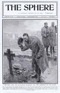 The King at the Last Memorials of the Fallen (original cover page from The Sphere 1914) art by Fortu The King at the Last Memorials of the Fallen (original cover page from The Sphere 1914) art by Fortu
