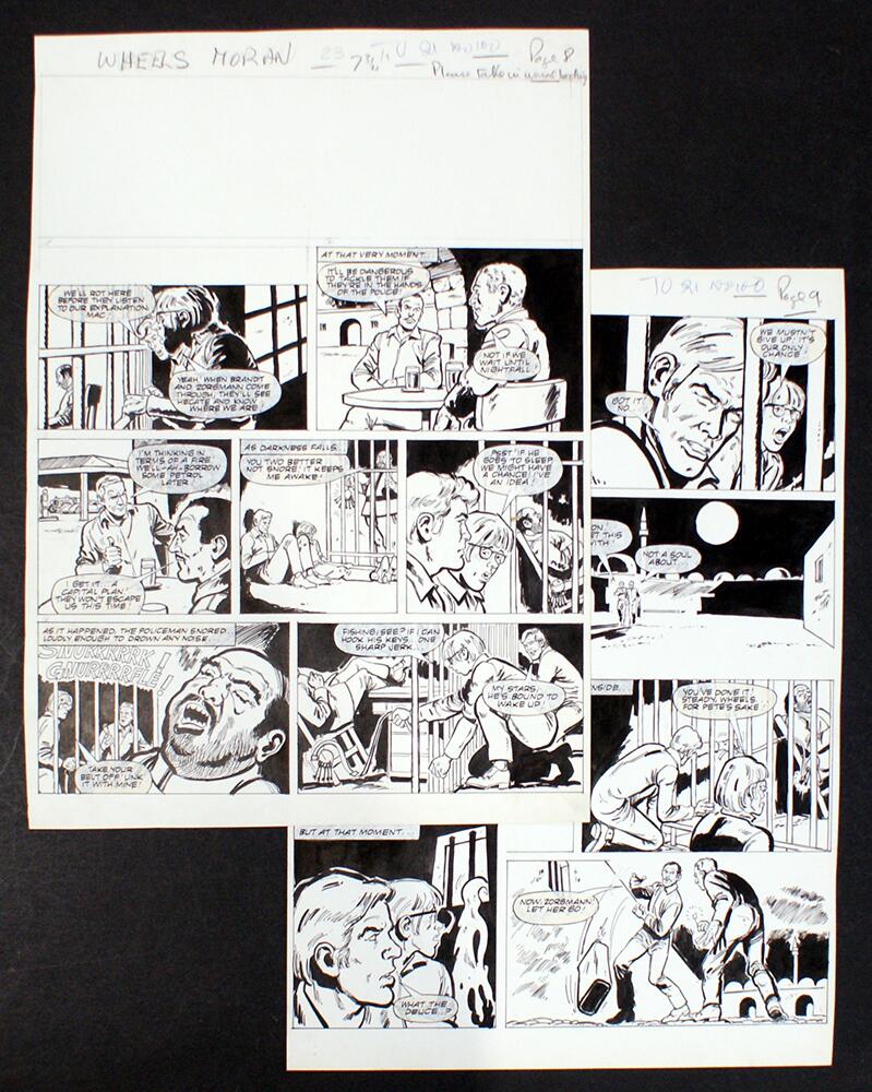 Wheels Moran: TWO Pages from TV21 #100 art by Edmond F. Ripoll Wheels Moran: TWO Pages from TV21 #100 art by Edmond F. Ripoll
