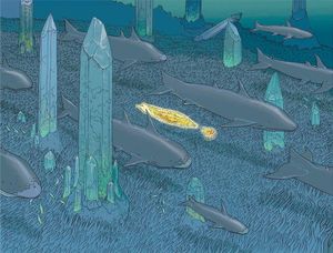 Crystal Sea art by Moebius (Jean Giraud) Crystal Sea art by Moebius (Jean Giraud)