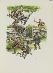 Scrumping art by Ron Embleton Scrumping art by Ron Embleton