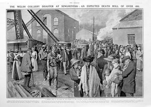 The Welsh Colliery Disaster (original page from The Sphere 1913) art by Fortunino Matania The Welsh Colliery Disaster (original page from The Sphere 1913) art by Fortunino Matania