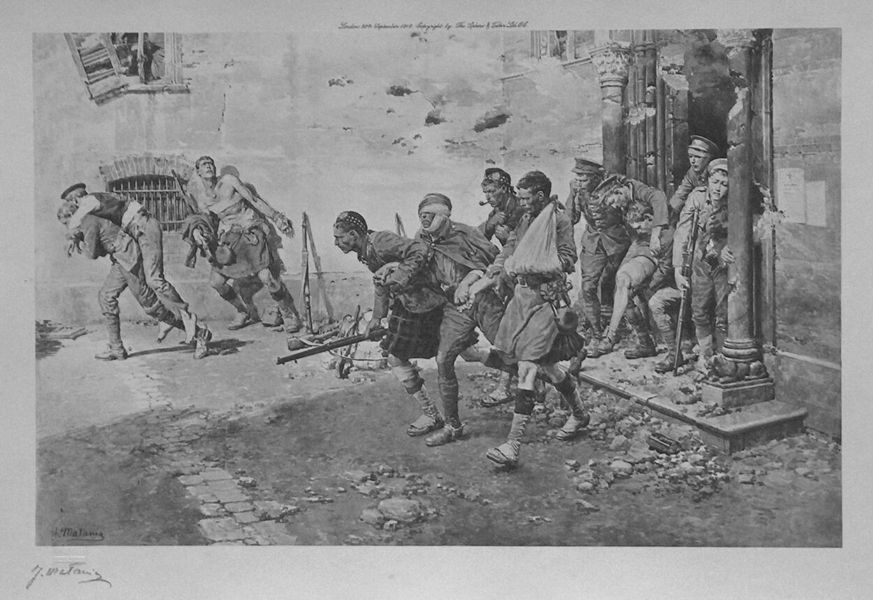 The Famous Four-Day Retreat: How the Wounded Helped The Wounded at Mons (Artist's Proof) art by Fort The Famous Four-Day Retreat: How the Wounded Helped The Wounded at Mons (Artist's Proof) art by Fort