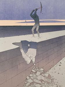 The Wall art by Moebius (Jean Giraud) The Wall art by Moebius (Jean Giraud)