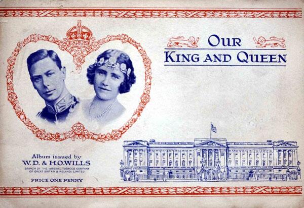 Album cover, Complete Set of 50 Our King and Queen Cigarette cards in album (1937) Album cover, Complete Set of 50 Our King and Queen Cigarette cards in album (1937)
