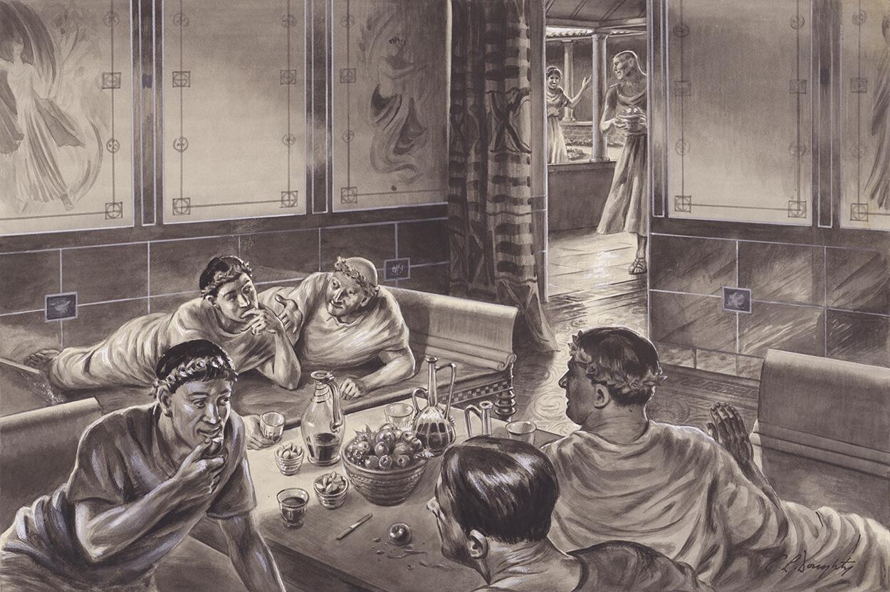 Romano Britons Dining art by Cecil Doughty Romano Britons Dining art by Cecil Doughty