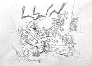 Animaniacs splash page 2 art by Dave King Animaniacs splash page 2 art by Dave King