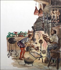 A Tudor Kitchen art by Peter Jackson A Tudor Kitchen art by Peter Jackson