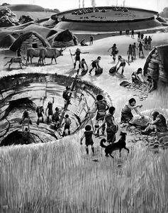 In Britain 4,000 Years Ago art by Angus McBride In Britain 4,000 Years Ago art by Angus McBride