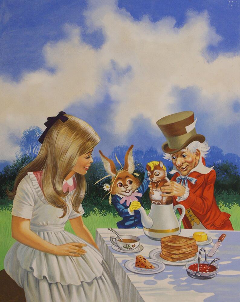 Alice In Wonderland: Mad Hatter's Tea Party art by William Francis Phillipps Alice In Wonderland: Mad Hatter's Tea Party art by William Francis Phillipps