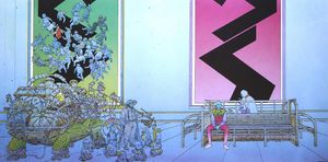 The Great Hall - City of Fire art by Moebius (Jean Giraud) and Geof Darrow The Great Hall - City of Fire art by Moebius (Jean Giraud) and Geof Darrow