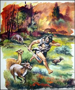 Prehistoric Forest Fire art by Ron Embleton Prehistoric Forest Fire art by Ron Embleton