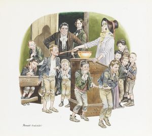 Nicholas Nickleby - Take Your Medicine! art by Ron Embleton Nicholas Nickleby - Take Your Medicine! art by Ron Embleton