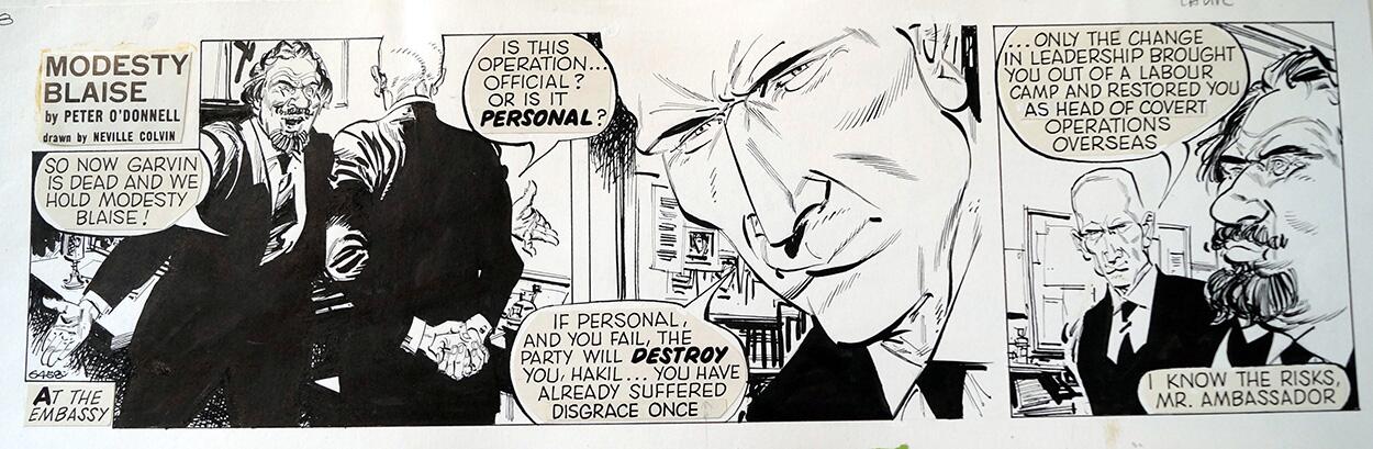 Modesty Blaise daily strip 6458 art by Neville Colvin Modesty Blaise daily strip 6458 art by Neville Colvin