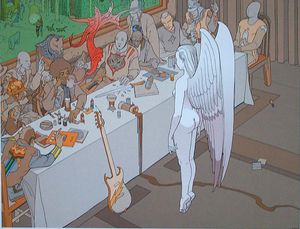 Hendrix - The Last Supper art by Moebius (Jean Giraud) Hendrix - The Last Supper art by Moebius (Jean Giraud)