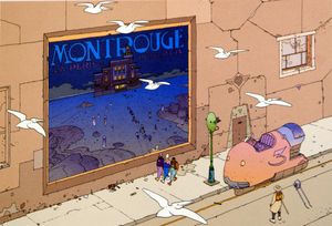 Montrouge Wider Scene art by Moebius (Jean Giraud) Montrouge Wider Scene art by Moebius (Jean Giraud)