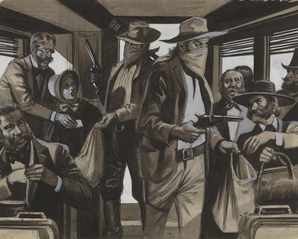 The Great Train Robbers art by Ron Embleton The Great Train Robbers art by Ron Embleton