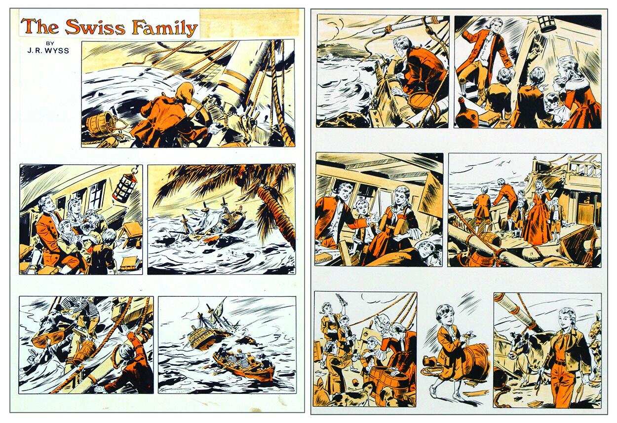 Swiss Family Robinson (TWO pages) art by Santo D'Amico Swiss Family Robinson (TWO pages) art by Santo D'Amico