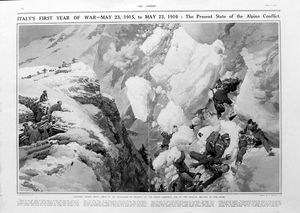 Italy's First Year Of The War (original page from The Sphere 1916) art by Fortunino Matania Italy's First Year Of The War (original page from The Sphere 1916) art by Fortunino Matania