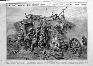 A Desperate Fight (original page from The Sphere 1916) art by Fortunino Matania A Desperate Fight (original page from The Sphere 1916) art by Fortunino Matania