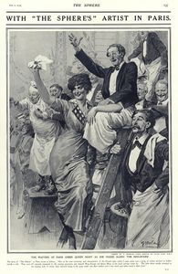 Paris 1914 The Visit of King George and Queen Mary (original page from The Sphere 1914) art by Fortu Paris 1914 The Visit of King George and Queen Mary (original page from The Sphere 1914) art by Fortu