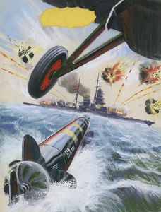 Air Ace Picture Library cover #256 'Torpedo Away' art by Alan Willow Air Ace Picture Library cover #256 'Torpedo Away' art by Alan Willow