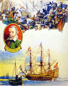 Sir Richard Grenville: A Glorious Defeat art by Eric Parker Sir Richard Grenville: A Glorious Defeat art by Eric Parker