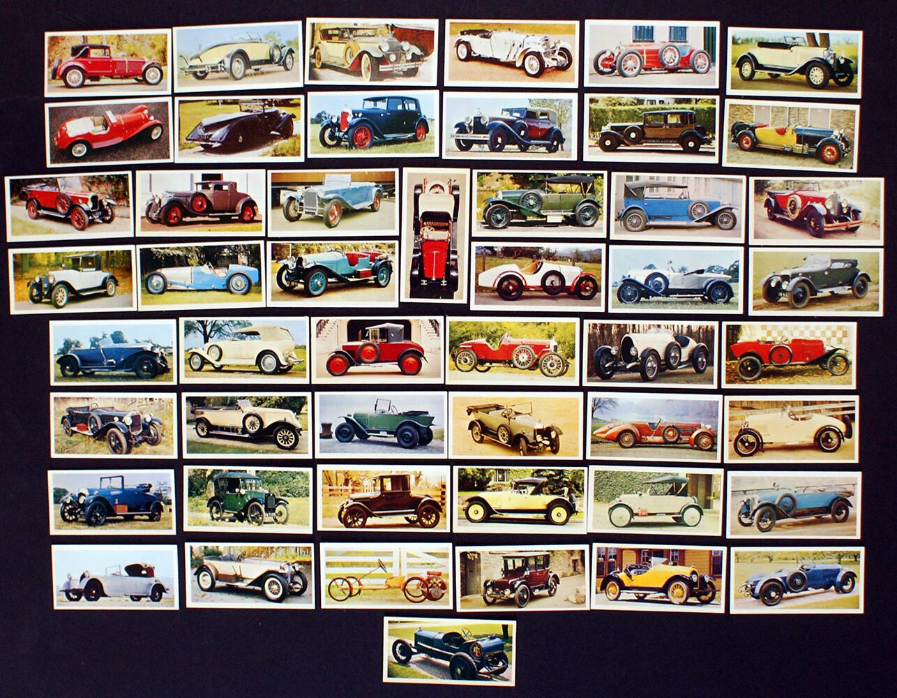 Complete Set of 50 Cigarette Cards: Vintage Cars Complete Set of 50 Cigarette Cards: Vintage Cars