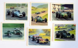 Cigarette Cards: History Of Motor Racing (6 cards) Cigarette Cards: History Of Motor Racing (6 cards)