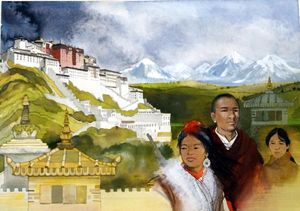Lama A Novel of Tibet book cover art art by 20th Century unidentified artist Lama A Novel of Tibet book cover art art by 20th Century unidentified artist