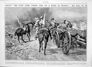 A Road In France (original page from The Sphere 1917) art by Fortunino Matania A Road In France (original page from The Sphere 1917) art by Fortunino Matania