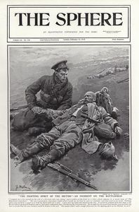 The Battlefield Fighting Spirit of the British (original cover page from The Sphere 1915) art by For The Battlefield Fighting Spirit of the British (original cover page from The Sphere 1915) art by For