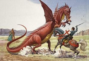 Saint George and The Dragon art by Bernard Long Saint George and The Dragon art by Bernard Long