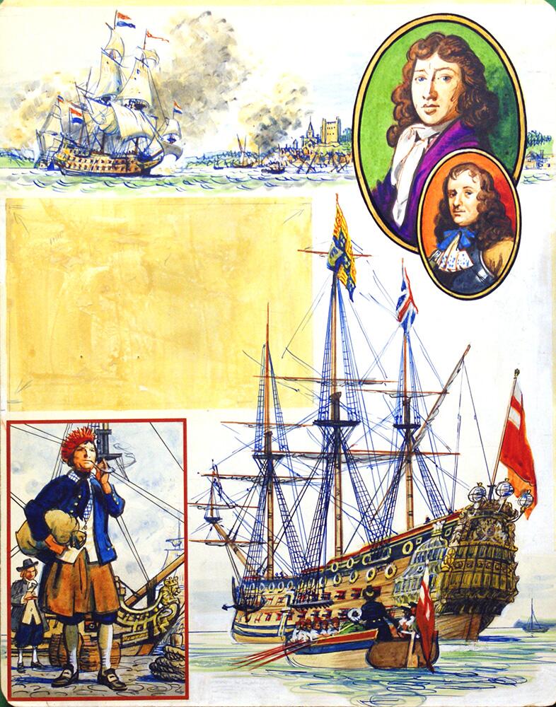 The Dutch in the Medway art by Eric Parker The Dutch in the Medway art by Eric Parker