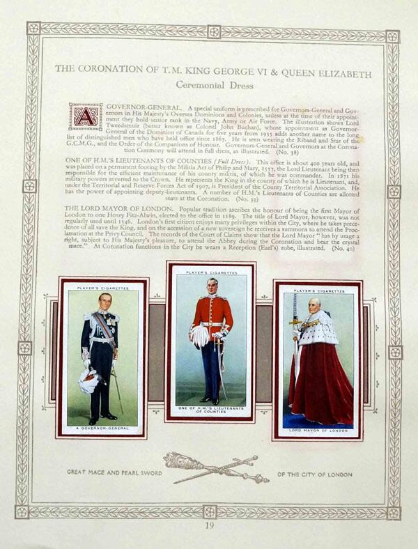 Complete Set of 50 Coronation of HM King George VI and Queen Elizabeth (1937) Cigarette cards in album (1937) by Various Complete Set of 50 Coronation of HM King George VI and Queen Elizabeth (1937) Cigarette cards in album (1937) by Various