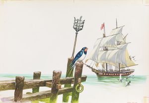 The Happy Prince: Bluebird bids Adieu art by Ron Embleton The Happy Prince: Bluebird bids Adieu art by Ron Embleton