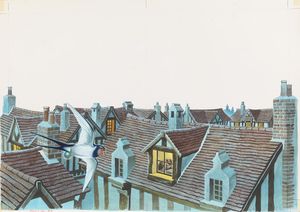 The Happy Prince: Bluebird Aloft art by Ron Embleton The Happy Prince: Bluebird Aloft art by Ron Embleton