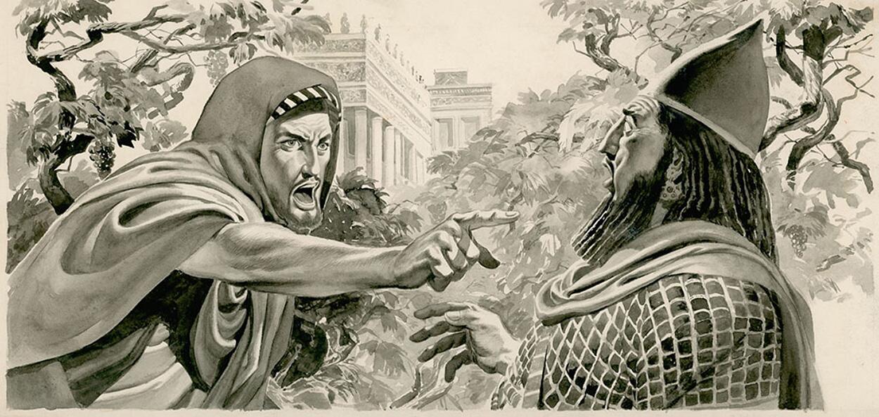 Elijah Denouncing King Ahab art by Don Lawrence Elijah Denouncing King Ahab art by Don Lawrence