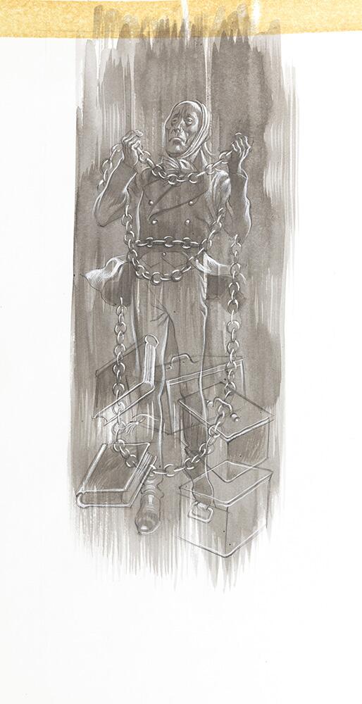 A Christmas Carol - Jacob Marley in chains art by Ron Embleton A Christmas Carol - Jacob Marley in chains art by Ron Embleton