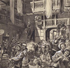 The George Inn art by Cecil Doughty The George Inn art by Cecil Doughty