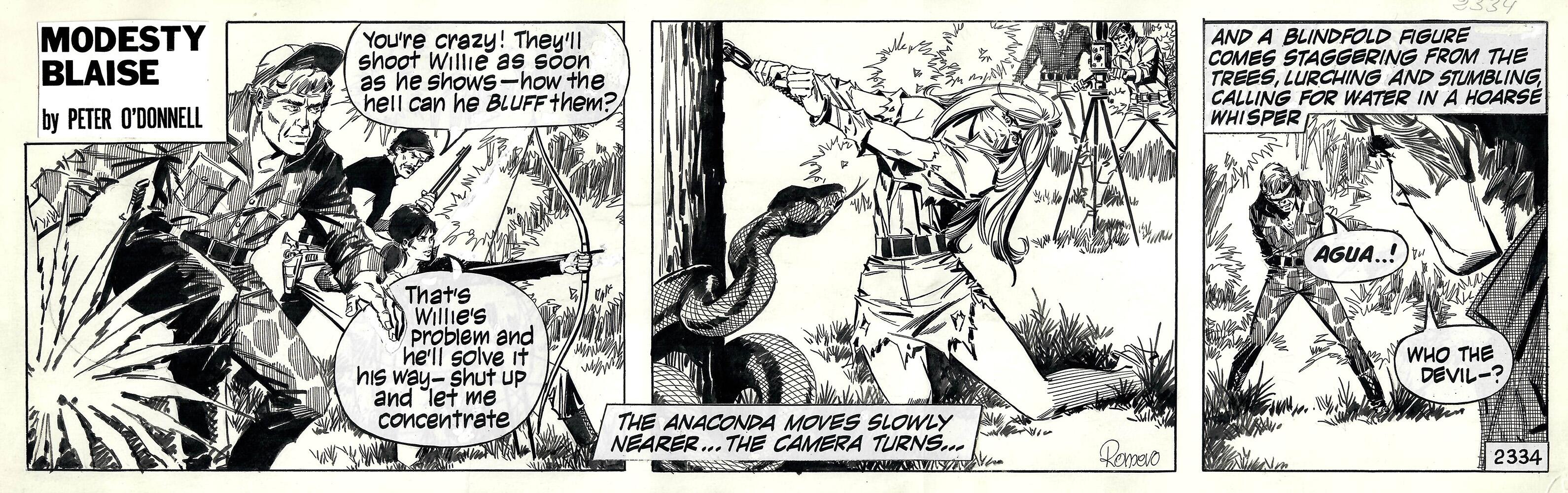 Modesty Blaise strip 2334 - The Bound Beauty and the Snake art by Enric Badia Romero Modesty Blaise strip 2334 - The Bound Beauty and the Snake art by Enric Badia Romero